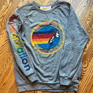 Aviator Nation gray crew sweatshirt